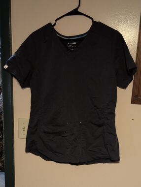 Scrubstar Dark Grey V-Neck Women's Short Sleeve Scrub Top